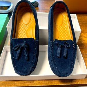 Blue loafers